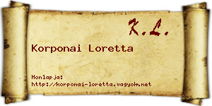 Korponai Loretta névjegykártya